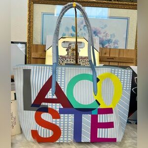 Lacoste Tote with Zipper Top Closure
